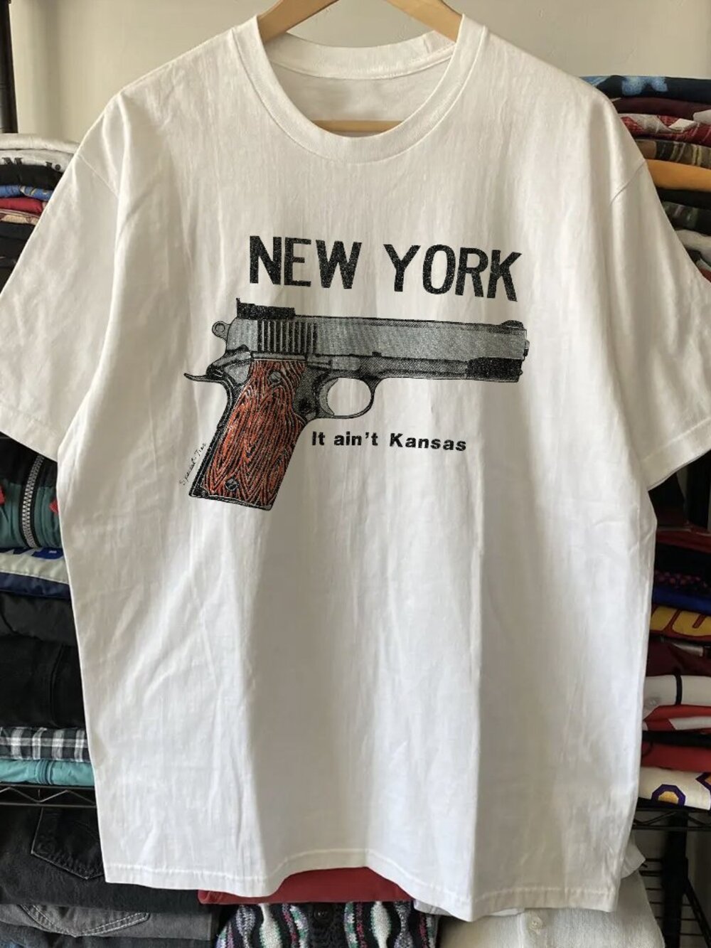 Rare New York Aint Kansas Washed White Tee